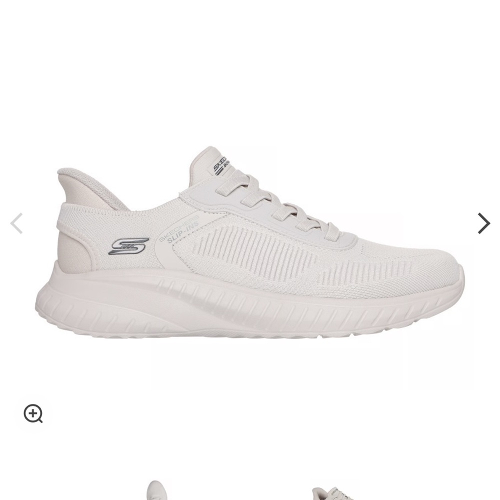 SLIP INS Skechers BOBS White Athletic Shoes